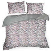 Pościel - Pościel satynowa ESPRIT 200x220 Eurofirany miętowa pomarańczowa w kwiatuszki + geometryczny rzucik - miniaturka - grafika 1