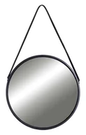 Lustra - Lustro wiszące okrągłe MIRAGE na pasku 60 cm czarne - miniaturka - grafika 1