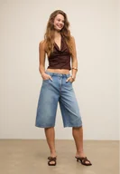 Spodenki damskie - Stradivarius Bermudy typu jortsy Średni niebieski 32 - miniaturka - grafika 1