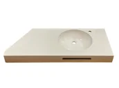 Umywalki - Umywalka Nablatowa Prawa, Nieregularna, Biała, 110 X 86 Cm, Polski Producent / Idealstones - miniaturka - grafika 1