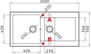 Zlewozmywaki - Pyramis Zlew MIDO 100x50) 1 1/2B 1D szary beton 70089901) - miniaturka - grafika 1