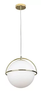 Maxlight LAMPA wisząca SATURN P0381 loftowa OPRAWA szklana kula zwis złoty biały - Lampy sufitowe - miniaturka - grafika 1