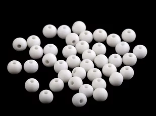 Kule Plastikowe Matowe Białe 6Mm 40Szt - Półfabrykaty do biżuterii - miniaturka - grafika 1