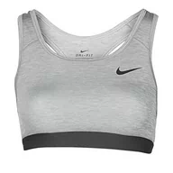 Biustonosze - Nike Damski biustonosz W Nk Df Swsh Band Nonpded Bra Sports bra Smoke Grey/Htr/Black S - miniaturka - grafika 1