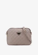 Torebki damskie - Szara Trzykomorowa Torebka Pikowana na Ramię z Dodatkowym Regulowanym Paskiem Rivila - miniaturka - grafika 1