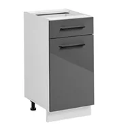 Szafki kuchenne - Szafka kuchenna z szufladą, Frida, 40x45x81 cm, biały, grafit, połysk - miniaturka - grafika 1