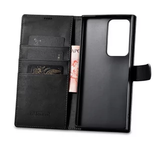 Etui ICarer Wallet Case do Samsung Galaxy S23 Ultra skórzany pokrowiec portfel czarne - Portfele - miniaturka - grafika 1
