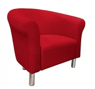 Fotele - ATOS Fotel Milo Mikrofaza 8 czerwony nogi chrom - miniaturka - grafika 1