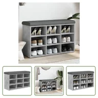 Szafki na buty - The Living Store Ławka na buty betonowa szara 82x32x50 cm Materiał drewnopochodny - miniaturka - grafika 1