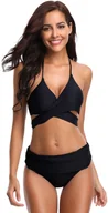 Stroje kąpielowe - Strój kąpielowy dwuczęściowy damski"M" B07CWNWG6L Bandaż Czarny - miniaturka - grafika 1