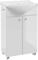 Szafki łazienkowe - Szafka z umywalką Pat 55 cm biały połysk - miniaturka - grafika 1