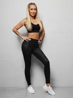 Legginsy - Legginsy damskie czarne-moro OZONEE O/490Z - Ozonee - miniaturka - grafika 1