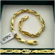 Bransolety męskie - ZŁOTA BRANSOLETKA MĘSKA 925/585 SREBRO, RĘCZNA ROBOTA 22cm/4,5mm + Y - miniaturka - grafika 1