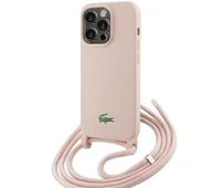 Etui i futerały do telefonów - Lacoste LCHCP15LSCCRLP Hardcase Silicone Cord do iPhone 15 Pro Jasnoróżowy - miniaturka - grafika 1