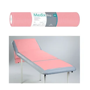 Podkład higieniczny na rolce 50cm x 50cm różowy podfoliowany 54g MedixPro 80szt - Kosmetyczne akcesoria jednorazowe - miniaturka - grafika 1