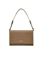 Torebki damskie - Calvin Klein Torebka Ck Elongated Shoulder Bag_Mono K60K613139 Beżowy - miniaturka - grafika 1