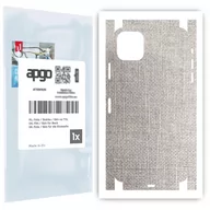 Szkła hartowane na telefon - Folia naklejka skórka strukturalna na TYŁ+BOKI do Apple iPhone 11 Pro Max -  Tkanina Denim Szary - apgo SKINS - miniaturka - grafika 1