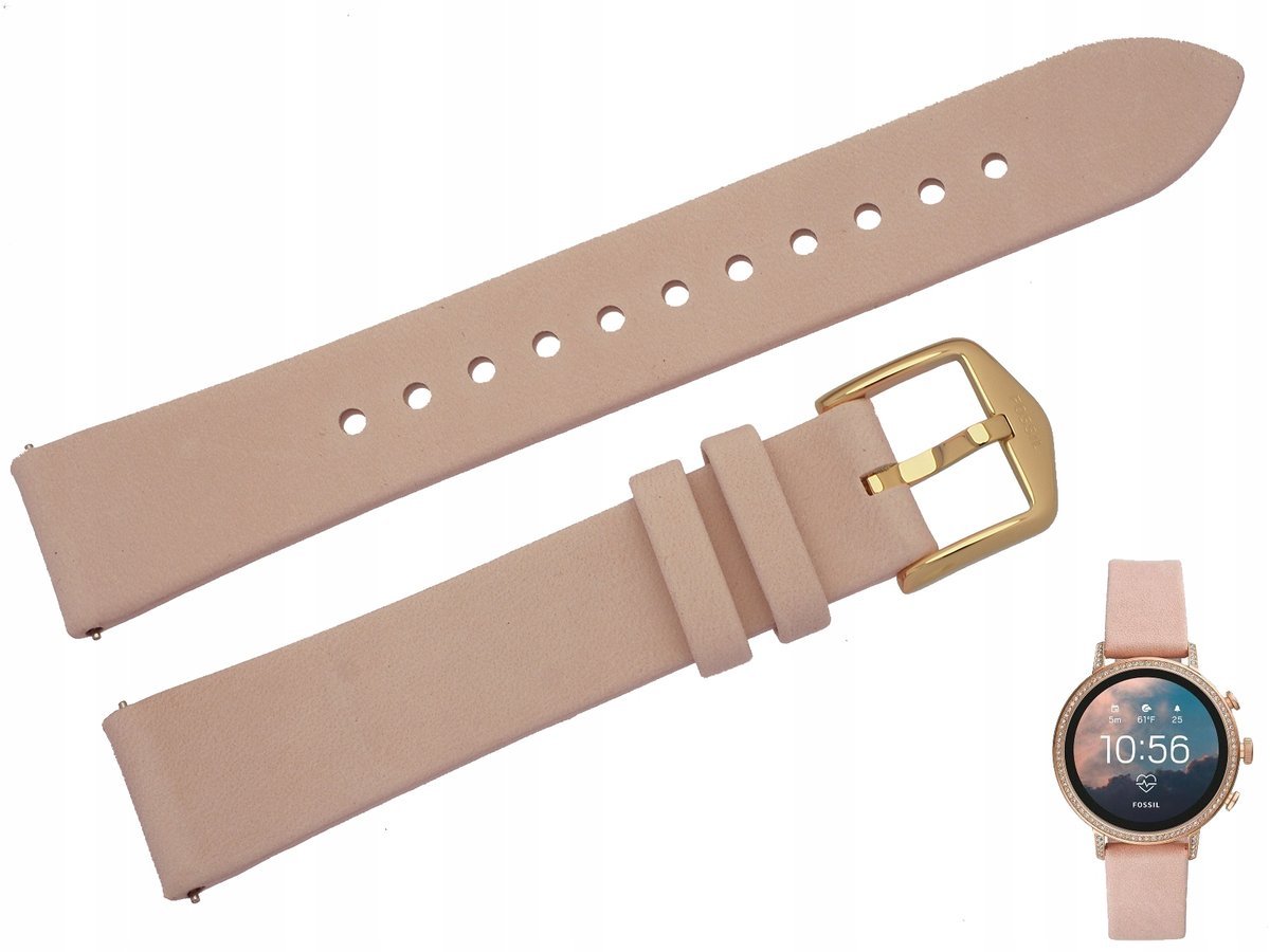Pasek do zegarka Fossil FTW6015 18 mm różowy oryginalny
