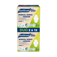 Podpaski - Vuokkoset Bio, podpaski ze skrzydełkami, Normal Wings, 2 x 12 sztuk - miniaturka - grafika 1