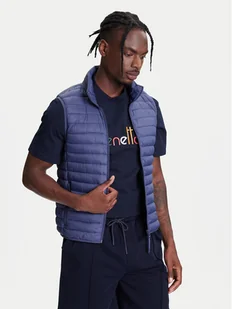 United Colors Of Benetton Kamizelka 2TWDUJ00P Niebieski Regular Fit - Kamizelki męskie - miniaturka - grafika 1