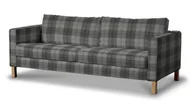 Pokrowce na meble - Dekoria pl pl Pokrowiec na sofę Karlstad 3-osobową nierozkładaną krótki krata szaro-grafitowa 204 x 89 x 64 cm Edinburgh 615-115-75 - miniaturka - grafika 1