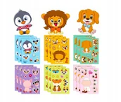 Zabawki kreatywne - Wyklejanka manualna dla dzieci Zwierzęta Naklejka Naklejki 6 Arkuszy - miniaturka - grafika 1