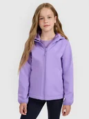 Kurtki i płaszcze dla dziewczynek - 4F Kurtka softshell wiatroodporna membrana 5000 dziewczęca - fioletowa 122 (6-7 lat) - miniaturka - grafika 1