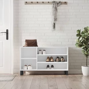Szafka na buty, wysoki połysk, biała, 102x36x60 cm Lumarko! - Szafki na buty - miniaturka - grafika 1