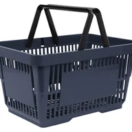 Torby i wózki na zakupy - Koszyk zakupowy do przechowywania 2 rączki 22L ciemny szary KTD - miniaturka - grafika 1