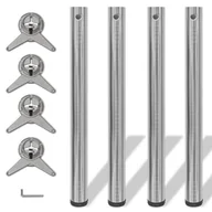 Meble modułowe i akcesoria - vidaXL vidaXL 4 Nogi do stołu z regulacją wysokości 710 mm Nikiel - miniaturka - grafika 1