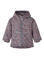 Kurtki i płaszcze dla dziewczynek - NAME IT Baby Girls NMFMAXI Jacket Petit FLOWER1 kurtka, Odyssey Gray, 80, szary, 80 cm - miniaturka - grafika 1