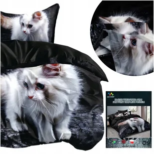 Pościel 140x200 2 części komplet poszewka 70x80 mikrofibra 3D Andreas kot - Pościel Pościel 140x200 2 części komplet poszewka 70x80 mikrofibra 3D Andreas kot - Pościel - miniaturka - grafika 1