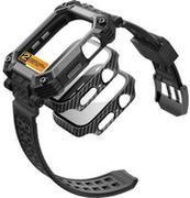 Akcesoria do smartwatchy - Supcase Etui z paskiem + 2 szkła UB Pro do Apple Watch 45/44 mm, czarne - miniaturka - grafika 1