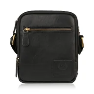 Torby męskie - Saszetka męska skórzana na ramię czarna vintage si-35-bl - miniaturka - grafika 1