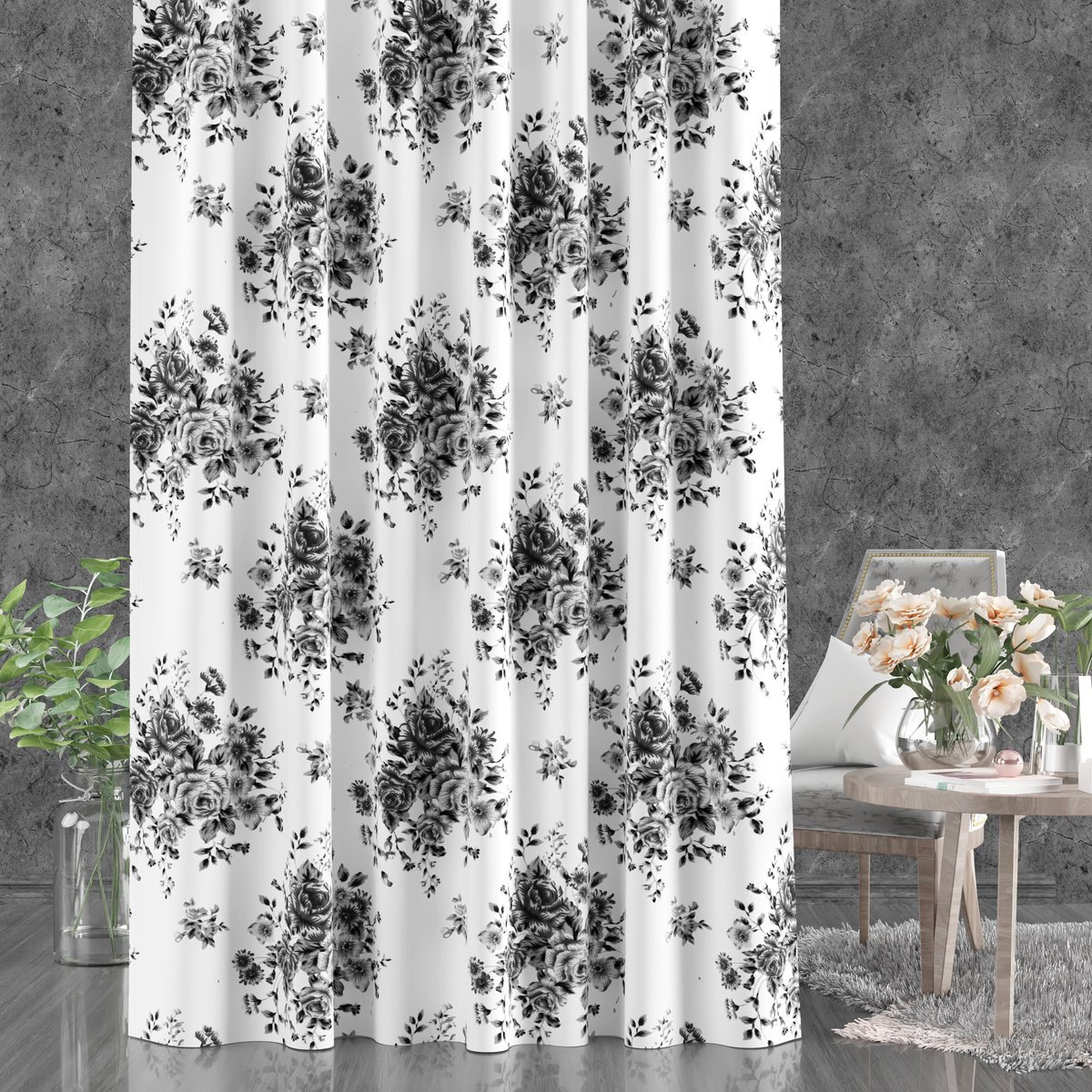 Zasłona Oxford na taśmie marszczącej 140x250cm S706