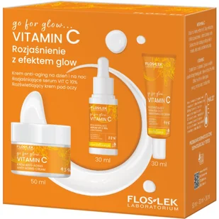 go for glow…VITAMIN C Rozjaśnienie z efektem glow zestaw krem anti-aging na dzień i na noc 50ml + rozjaśniające serum Vit C 10% 30ml + rozświetlający - Zestawy kosmetyków damskich - miniaturka - grafika 1