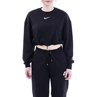 Koszulki i topy damskie - Nike Damska koszulka z długim rękawem W NSW SWSH CREW FT, czarny/(biały), 2XL, CJ3766 - miniaturka - grafika 1