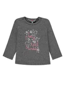 Bluzki damskie - Bluzka dziewczęca z długim rękawem, ciemnoszara, Kanz - miniaturka - grafika 1
