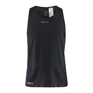 Męska koszulka bez rękawów CRAFT CTM DISTANCE WARP MESH SINGLET M 1911770-999000 – Czarny - Koszulki męskie - miniaturka - grafika 1
