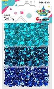 Titanum Cekiny 8mm zestaw metaliczny 3 kolory - Pozostałe akcesoria dla plastyków - miniaturka - grafika 1