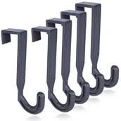Wieszaki łazienkowe - Wieszak na drzwi szary 5 szt. haczyki - miniaturka - grafika 1