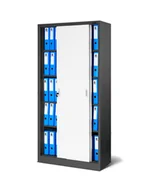 Szafki BHP - Szafa metalowa z drzwiami przesuwnymi KUBA: antracytowo-biała 90x185 cm (915) - miniaturka - grafika 1