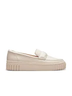 Kapcie damskie - Clarks Skórzane slippersy "Mayhill Cove" w kolorze beżowym - miniaturka - grafika 1