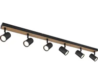 Lampy sufitowe - Globo 57911-6DBW - Oświetlenie punktowe ROBBY 6xGU10/35W/230V czarne/brązowe - miniaturka - grafika 1