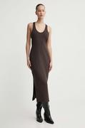 Sukienki - Superdry sukienka kolor brązowy maxi rozkloszowana W8011616A-8PZ - miniaturka - grafika 1