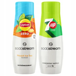 2x Syrop SodaStream Herbata Lipton Ice Tea Peach Zero Bez Cukru + 7UP Free - Syropy i koncentraty owocowe - miniaturka - grafika 1