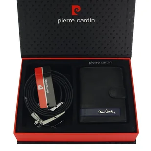 PIERRE CARDIN Zestaw prezentowy Męski Portfel + Pasek ZG-87 - Paski - miniaturka - grafika 1