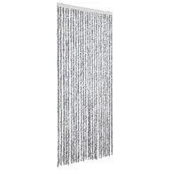 Zasłony - vidaXL Zasłona Fly biało-szara 100x200 cm szenilowa - miniaturka - grafika 1