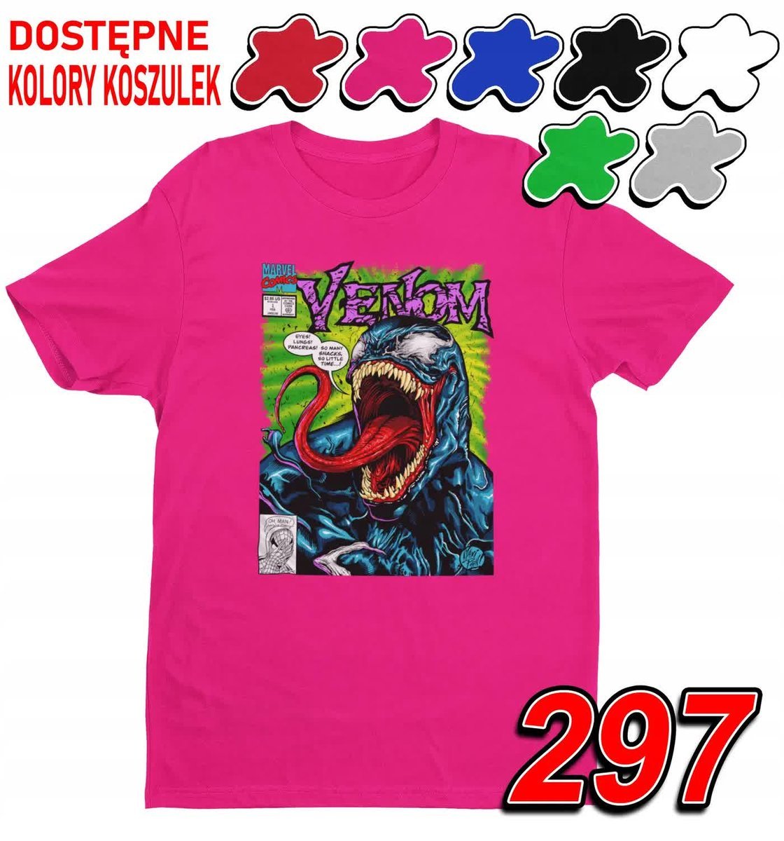 Dziecięca Koszulka T-Shirt Z Nadrukiem Avengers Venom Marvel -M 134-140