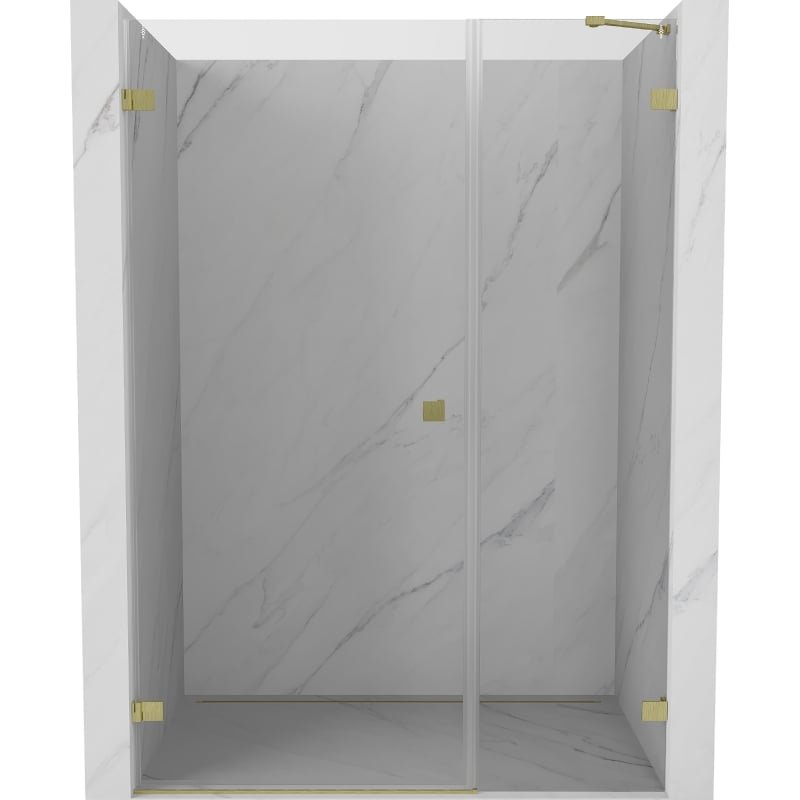 Mexen Lunar-B drzwi prysznicowe uchylne lewe 110 cm, transparent, złote szczotkowane - 832S-110-050-55-00-L
